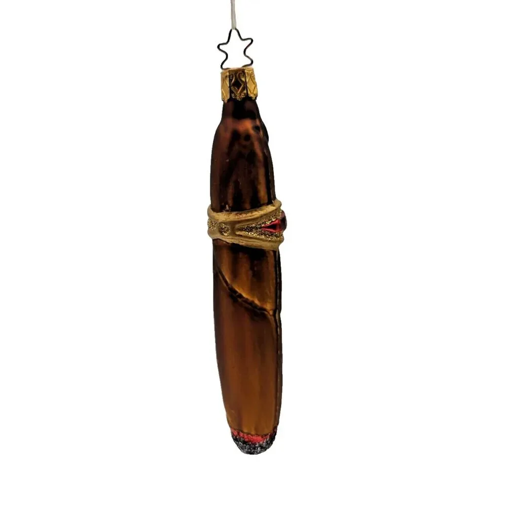 Blown Glass Cigar Ornament Made in Germany‎
